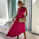 Felicity | Women's One-Shoulder Pleated Maxi Wedding Guest Dress