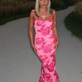 Fiona | Women's Sleeveless Floral BodyCon Maxi Summer Dress