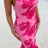 Fiona | Women's Sleeveless Floral BodyCon Maxi Summer Dress