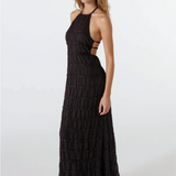 Greta | Women's Backless Sculpted Texture Maxi Summer Dress