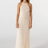 Greta | Women's Backless Sculpted Texture Maxi Summer Dress