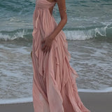 Imogen | Women's Strapless Ruffled Maxi Wedding Guest Dress