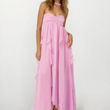 Imogen | Women's Strapless Ruffled Maxi Wedding Guest Dress