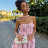 Imogen | Women's Strapless Ruffled Maxi Wedding Guest Dress