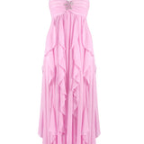 Imogen | Women's Strapless Ruffled Maxi Wedding Guest Dress