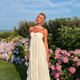 Imogen | Women's Strapless Ruffled Maxi Wedding Guest Dress