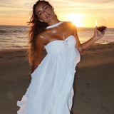 Imogen | Women's Strapless Ruffled Maxi Wedding Guest Dress