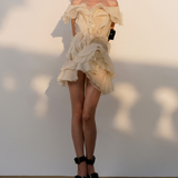 Jazlyn | Women's V-Neck Off-Shoulder Ruffled Mini Summer Dress