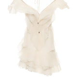 Jazlyn | Women's V-Neck Off-Shoulder Ruffled Mini Summer Dress