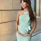 Kaylani | Women's Green Butterfly Cut-Out Maxi Wedding Guest Dress