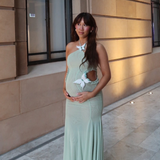 Kaylani | Women's Green Butterfly Cut-Out Maxi Wedding Guest Dress