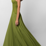 Kenley | Women's Pleated Corset Maxi Wedding Guest Dress