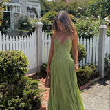 Kenley | Women's Pleated Corset Maxi Wedding Guest Dress
