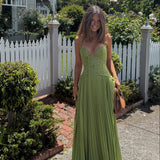 Kenley | Women's Pleated Corset Maxi Wedding Guest Dress