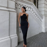 Kennedy | Women's Black Sleeveless Sophisticated Floral Maxi Dress
