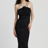 Kennedy | Women's Black Sleeveless Sophisticated Floral Maxi Dress