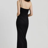 Kennedy | Women's Black Sleeveless Sophisticated Floral Maxi Dress