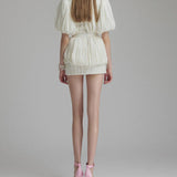 Kensley | Women's Pleated Mini Cocktail Dress with Floral Detail