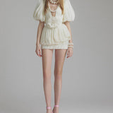 Kensley | Women's Pleated Mini Cocktail Dress with Floral Detail