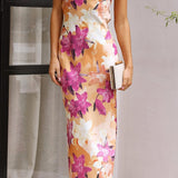 Linnea | Women's Floral Strapless Maxi Wedding Guest Dress