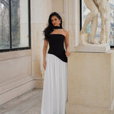Lucinda | Women's Strapless Maxi Wedding Guest Dress with Scarf
