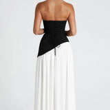 Lucinda | Women's Strapless Maxi Wedding Guest Dress with Scarf
