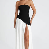 Lucinda | Women's Strapless Maxi Wedding Guest Dress with Scarf