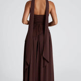 Lucinda | Women's Strapless Maxi Wedding Guest Dress with Scarf
