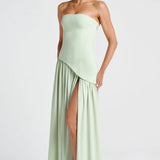 Lucinda | Women's Strapless Maxi Wedding Guest Dress with Scarf