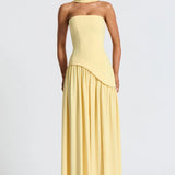 Lucinda | Women's Strapless Maxi Wedding Guest Dress with Scarf
