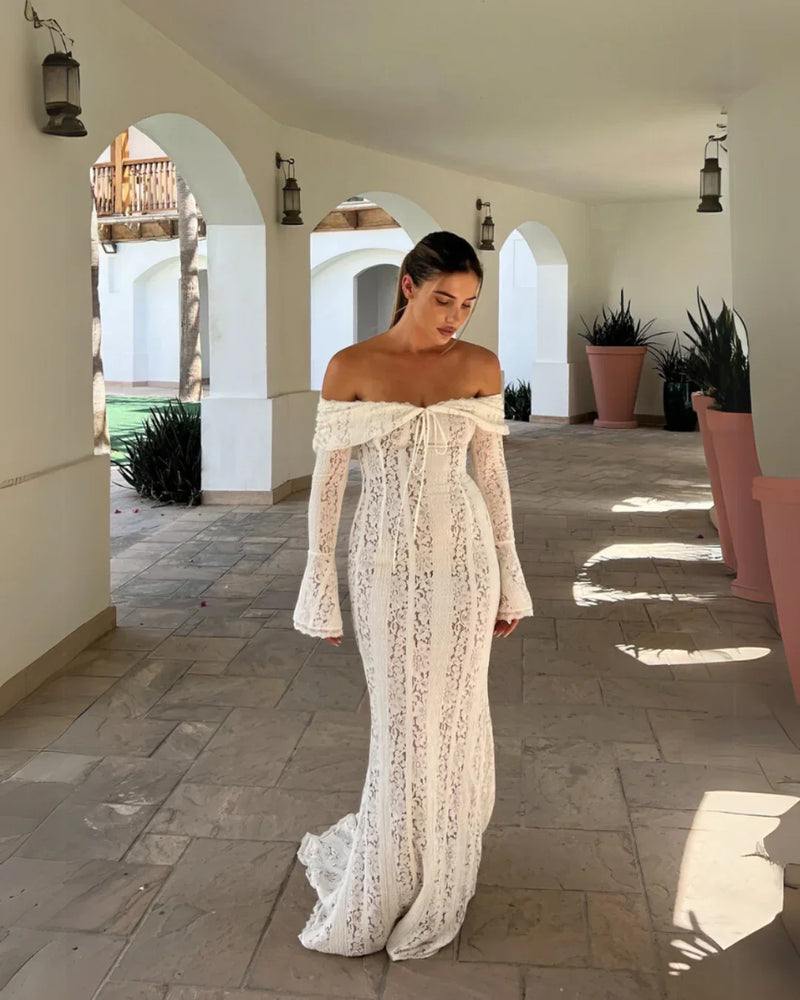Lucy | Women's Lace Off-Shoulder Maxi Summer Dress