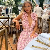 Maeve | Women's Floral Sleeveless Cut-Out Maxi Wedding Guest Dress