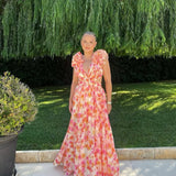 Maeve | Women's Floral Sleeveless Cut-Out Maxi Wedding Guest Dress