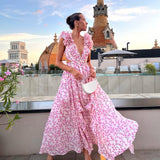 Maeve | Women's Floral Sleeveless Cut-Out Maxi Wedding Guest Dress