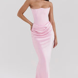 Maisy | Women's Strapless Corset Maxi Wedding Guest Dress