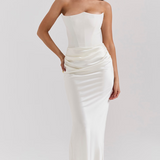 Maisy | Women's Strapless Corset Maxi Wedding Guest Dress
