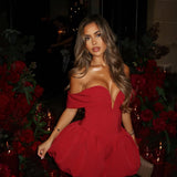 Nina | Women's Off-Shoulder Bubble Mini Cocktail Dress
