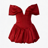 Nina | Women's Off-Shoulder Bubble Mini Cocktail Dress