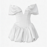 Nina | Women's Off-Shoulder Bubble Mini Cocktail Dress