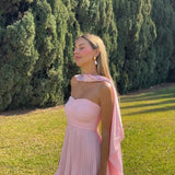 Odessa | Women's Strapless Tiered Maxi Wedding Guest Dress