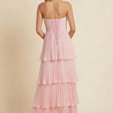 Odessa | Women's Strapless Tiered Maxi Wedding Guest Dress