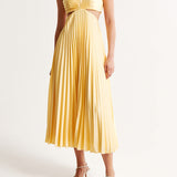 Reina | Women's Sleeveless V-Neck Cut-Out Maxi Wedding Guest Dress