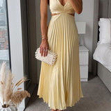Reina | Women's Sleeveless V-Neck Cut-Out Maxi Wedding Guest Dress