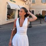 Rhiannon | Women's Sleeveless White Mini Summer Dress