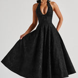 Rosalie | Women's Halter-Neck Midi Wedding Guest Dress