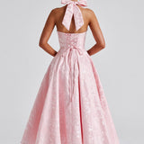 Rosalie | Women's Halter-Neck Midi Wedding Guest Dress