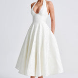 Rosalie | Women's Halter-Neck Midi Wedding Guest Dress