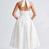 Rosalie | Women's Halter-Neck Midi Wedding Guest Dress