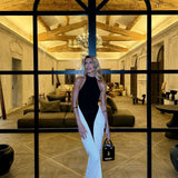 Women's Sleeveless Backless Ruched Bodycon Maxi Dress