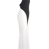 Women's Sleeveless Backless Ruched Bodycon Maxi Dress